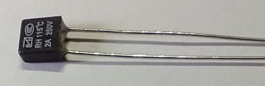 Fusible thermique fils radial 115C 2A 250V